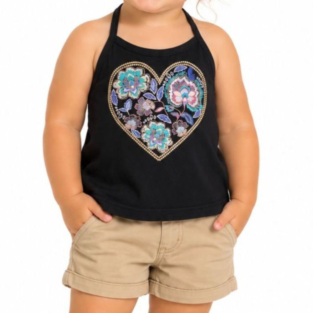 🔥 5 for $30 🔥 The Children’s Place Girls’ Floral Heart Halter Top | 12-18M